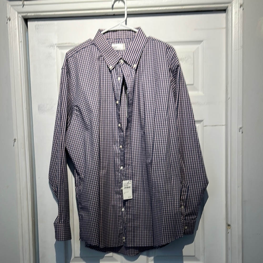 Men's Purple Gingham Button Down Shirt